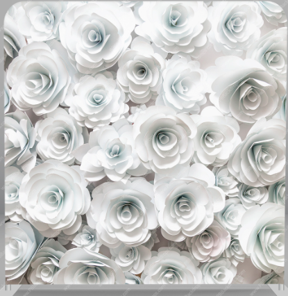 white flower 3d backdrop for photo booth